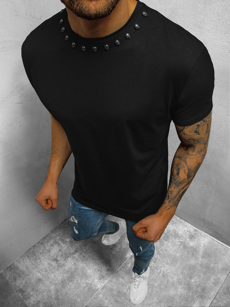 T-Shirt męski czarny OZONEE NB/3015