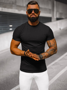 T-shirt męski slim fit czarny OZONEE NB/MT3001Z