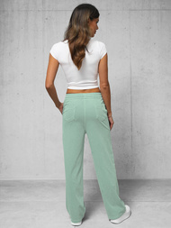 Spodnie jeansowe damskie wide leg miętowe OZONEE O/330097