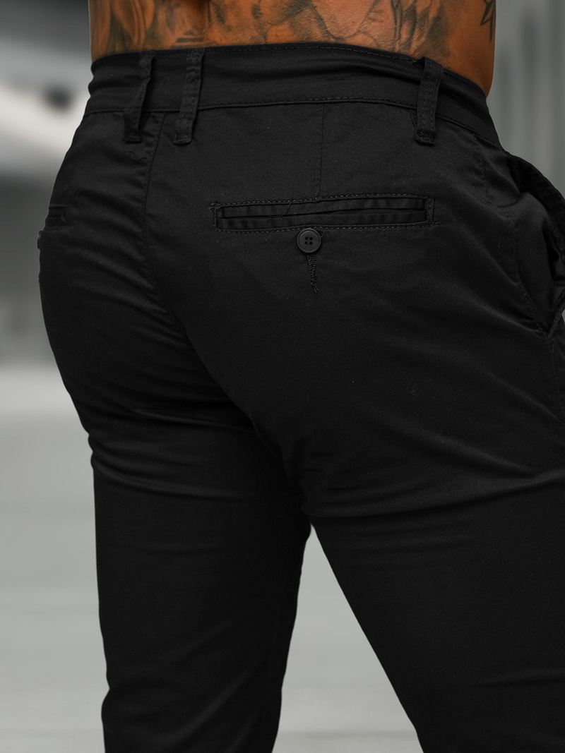 Spodnie męskie chino czarne OZONEE BL/SK222/1