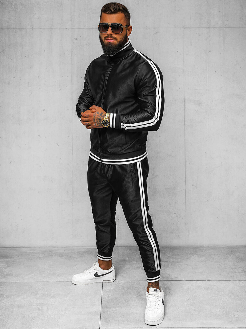 Komplet dresowy męski czarny OZONEE O/3C103/9