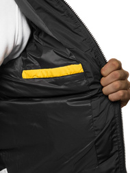 Kurtka zimowa męska pikowana zółta OZONEE JB/JP1187/4