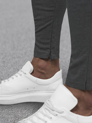 Spodnie męskie chino materiałowe grafitowe OZONEE DJ/3300