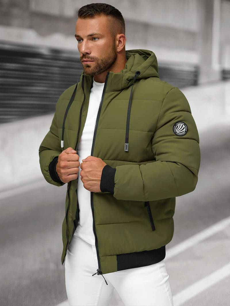 Kurtka zimowa męska jasna-khaki OZONEE JS/31M5023/62