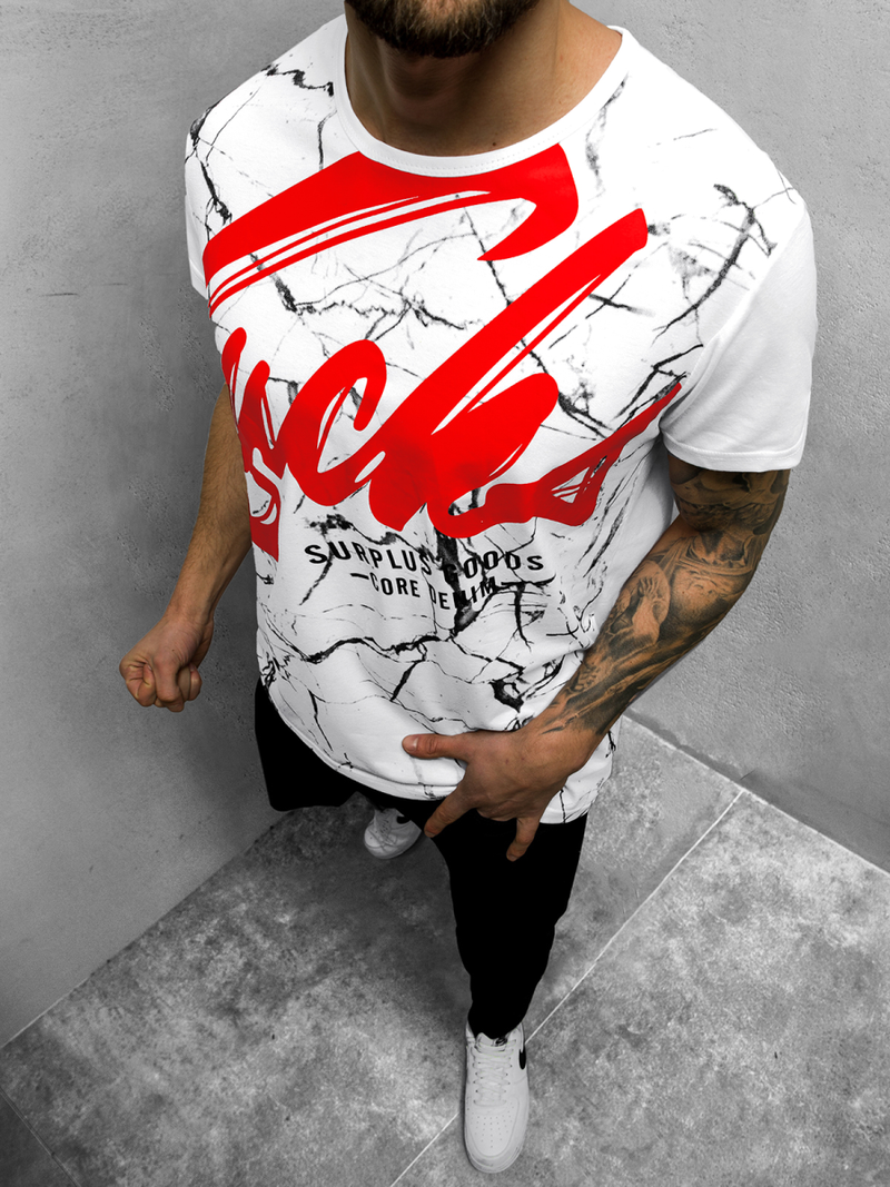 Футболка чоловіча Бiлий OZONEE JS/KS2015Z