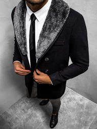 Płaszcz męski czarny OZONEE O/5626