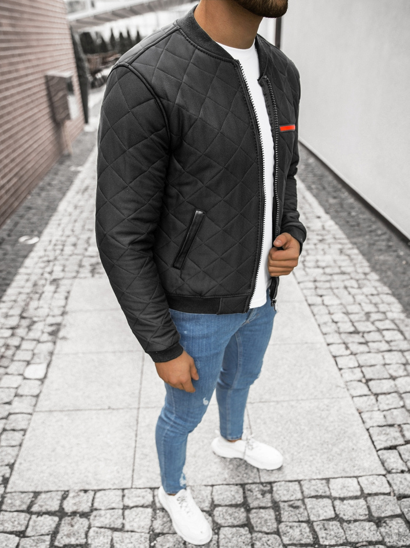 Kurtka przejściowa męska czarna OZONEE O/9031