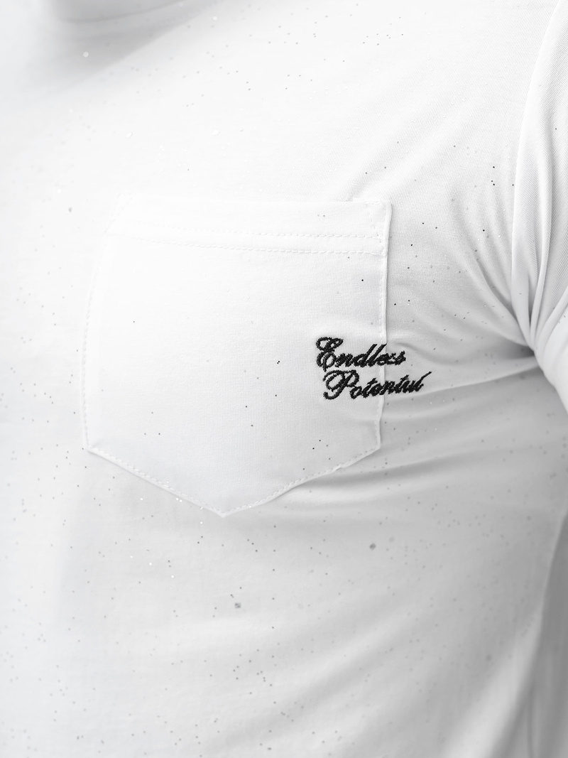 T-shirt męski slim fit biały OZONEE O/QQ1387