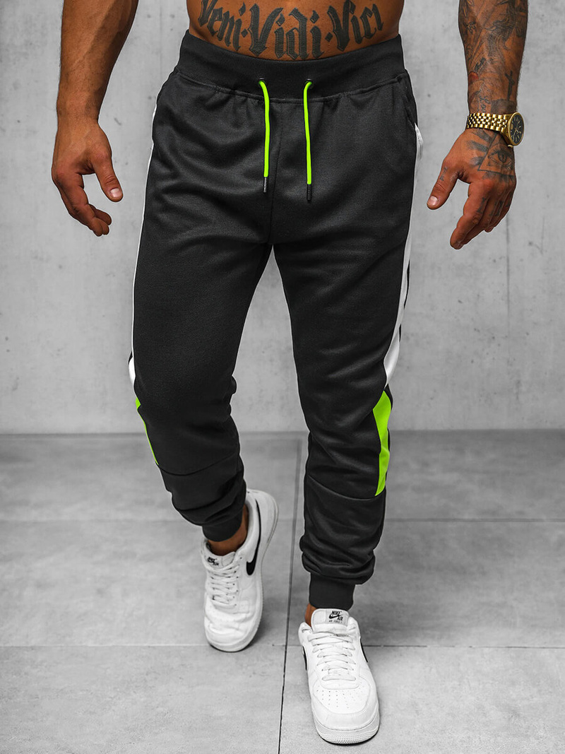 Spodnie dresowe męskie czarne OZONEE JS/8K211