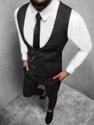 Чоловічий комплект - жилетка та штани чінос Чорний OZONEE DJ/5551-1