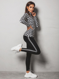 Жіночий спортивний костюм з двох частин Чорно-Бiлий OZONEE O/19415Z