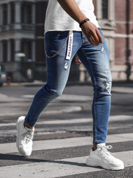 Spodnie jeansowe męskie niebieskie OZONEE DP/0056