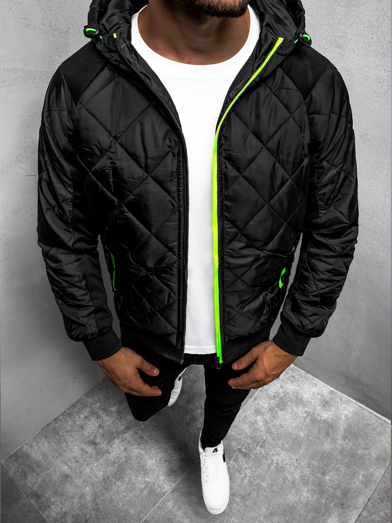 Kurtka przejściowa męska pikowana czarna OZONEE JS/TY10Z