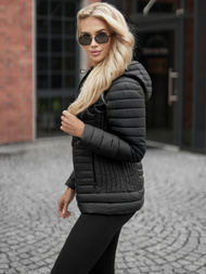 Kurtka damska pikowana czarna OZONEE JS/11Z8228Z