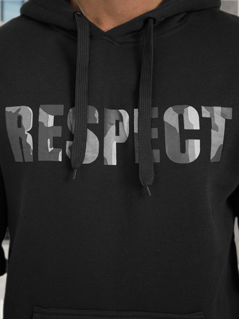 Bluza z kapturem męska czarna OZONEE JS/8B1759/3