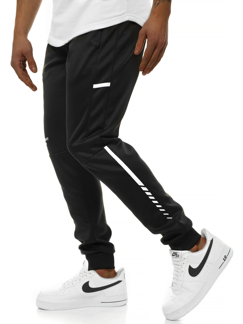 Spodnie dresowe męskie czarne js/am88