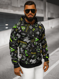 Bluza męska z kapturem rozpinana czarna OZONEE JS/8B1186/3