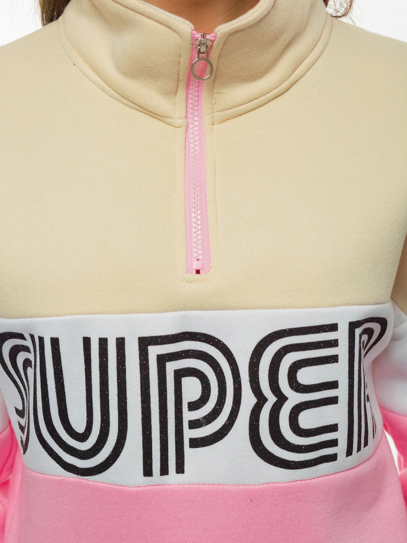 Жіноча Толстовка бежева-ніжно рожева OZONEE JS/B26019