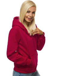 Bluza damska rozpinana z kapturem bordowa OZONEE JS/W03Z