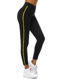 Legginsy damskie czarno-żółte OZONEE O/82337