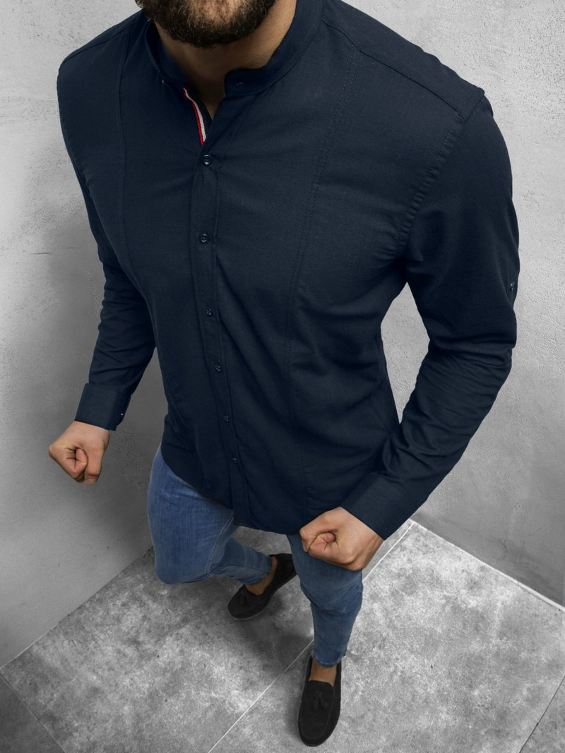 OZONEE O/3013Z Класична сорочка чоловіча Темно-Синя