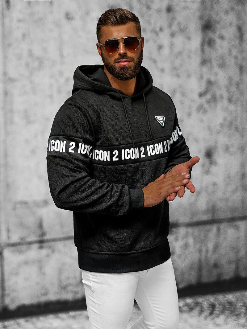 Толстовка чоловіча чорна OZONEE JS/3B573