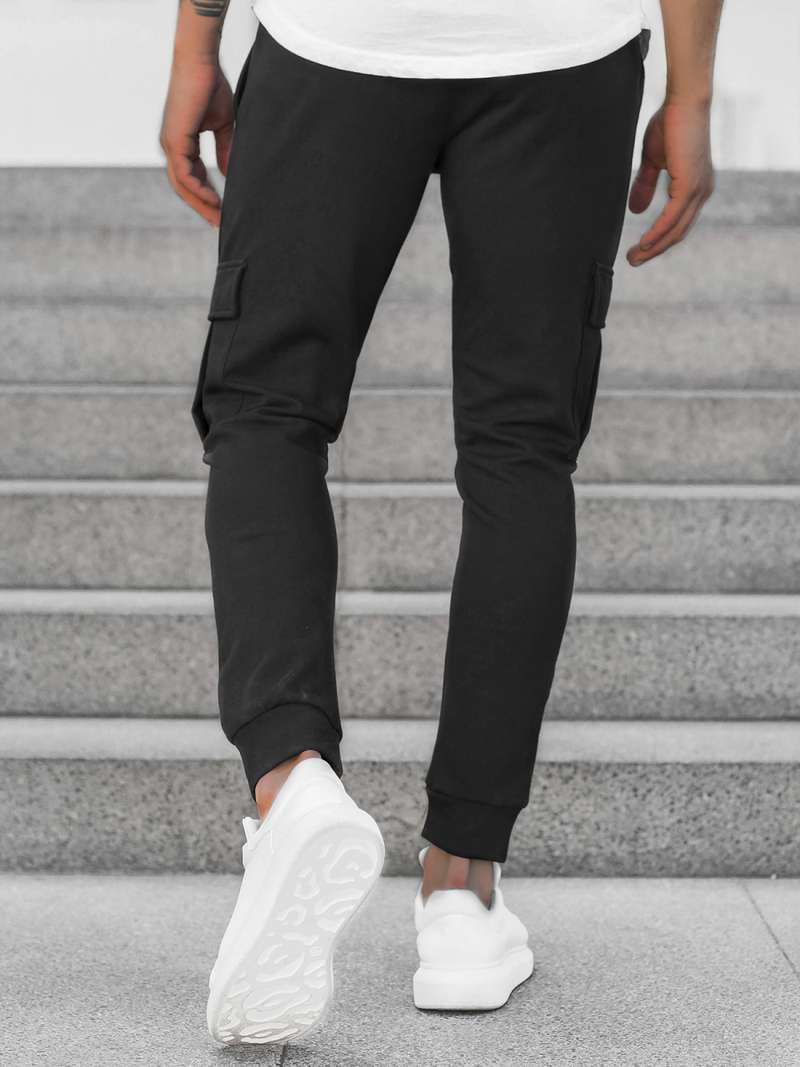 Spodnie dresowe męskie czarne OZONEE C/374