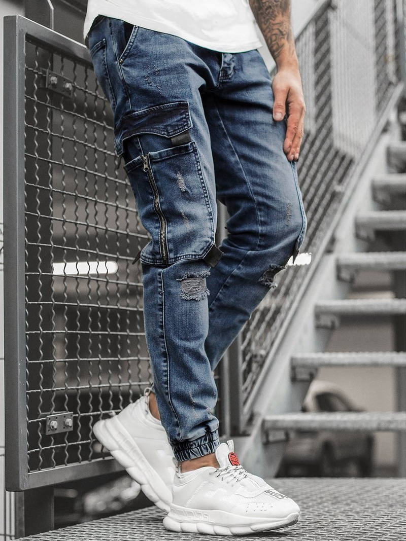 Spodnie jeansowe męskie niebieskie OZONEE DR/K139/12