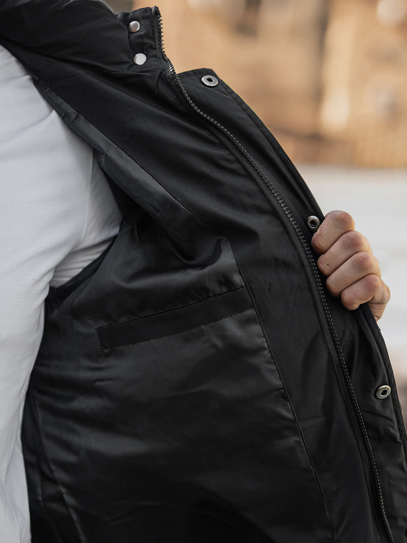 Kurtka zimowa męska pikowana czarna OZONEE JS/57M7503/392Z