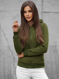 Bluza damska rozpinana z kapturem khaki OZONEE JS/W03Z