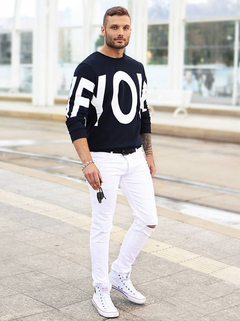 OZONEE B/8021 Штани чоловічі Бiлi