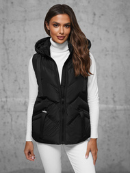 Kamizelka damska pikowana czarna OZONEE JS/5M3176/392