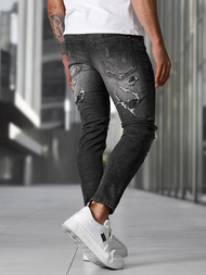 Spodnie jeansowe męskie slim fit czarne OZONEE NB/MP0152NZ