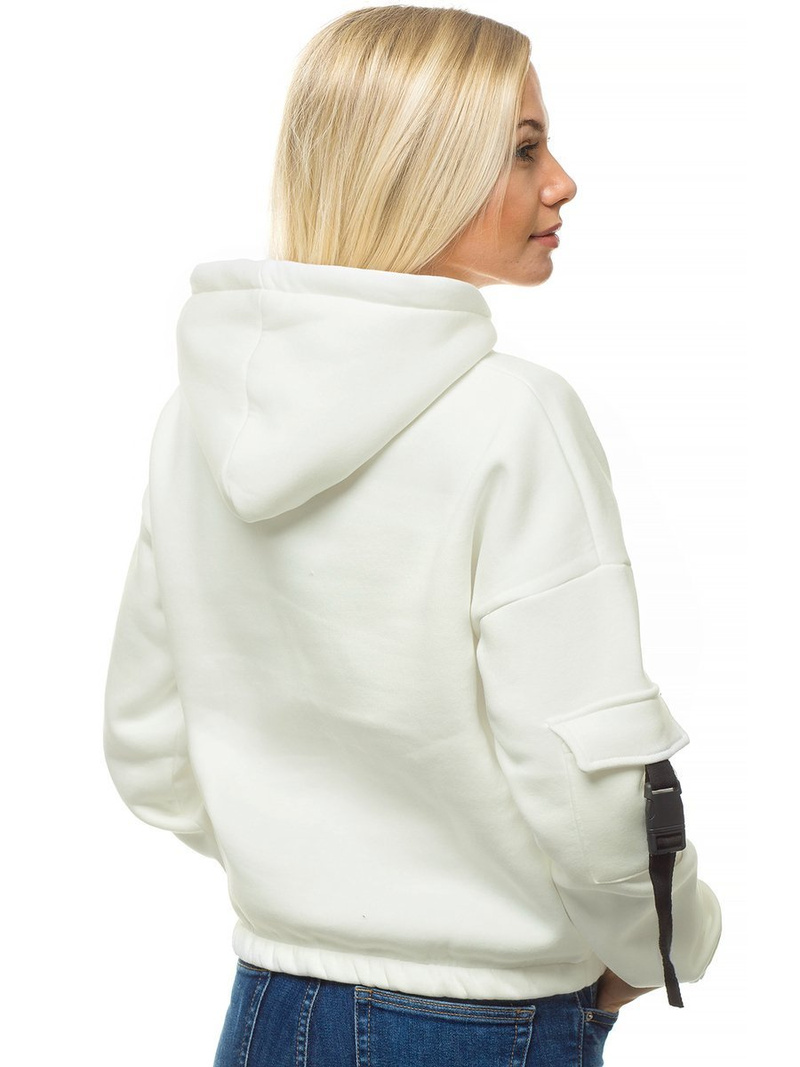 Bluza damska z kapturem ecru OZONEE O/12104