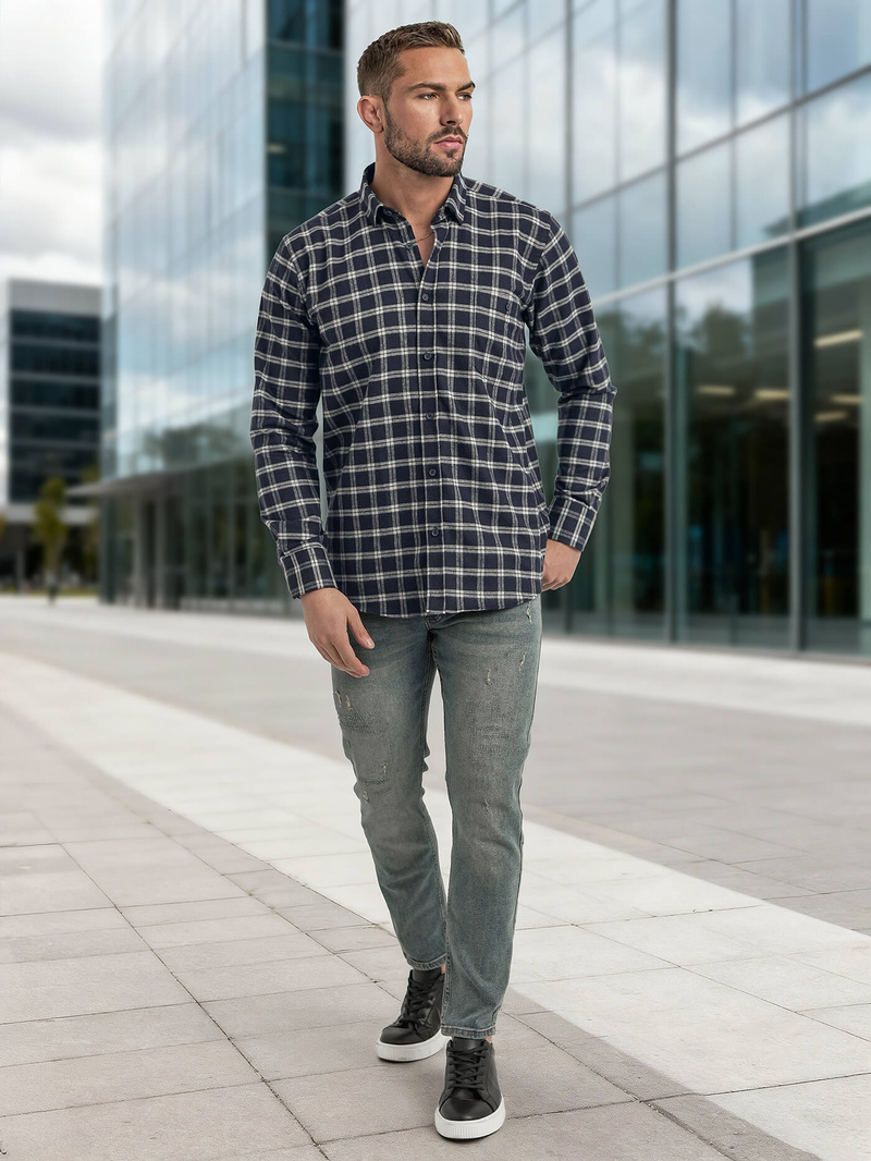 Cорочка чоловіча tемно-cиня OZONEE V/V173