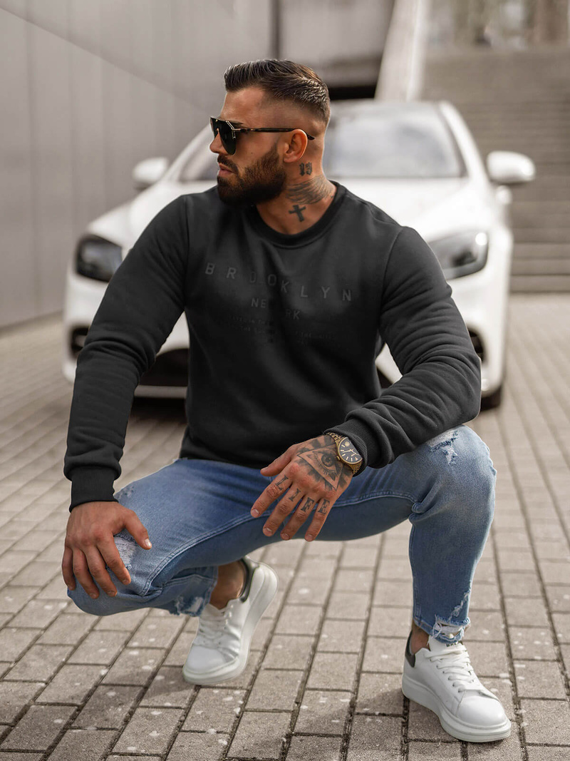 Bluza męska czarna OZONEE JS/8B1360/3