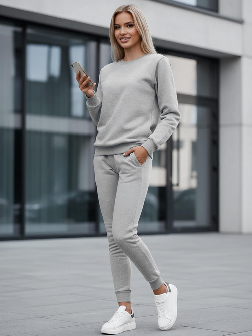 Komplet dresowy dwuczęściowy damski szary OZONEE JS/CKW01