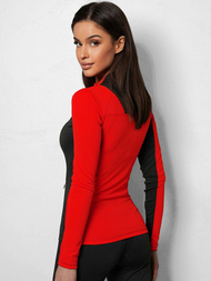 Bluza damska rozpinana czarno-czerwona OZONEE JS/HD149/5Z