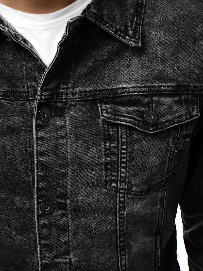Kurtka męska jeans czarna OZONEE V/19320