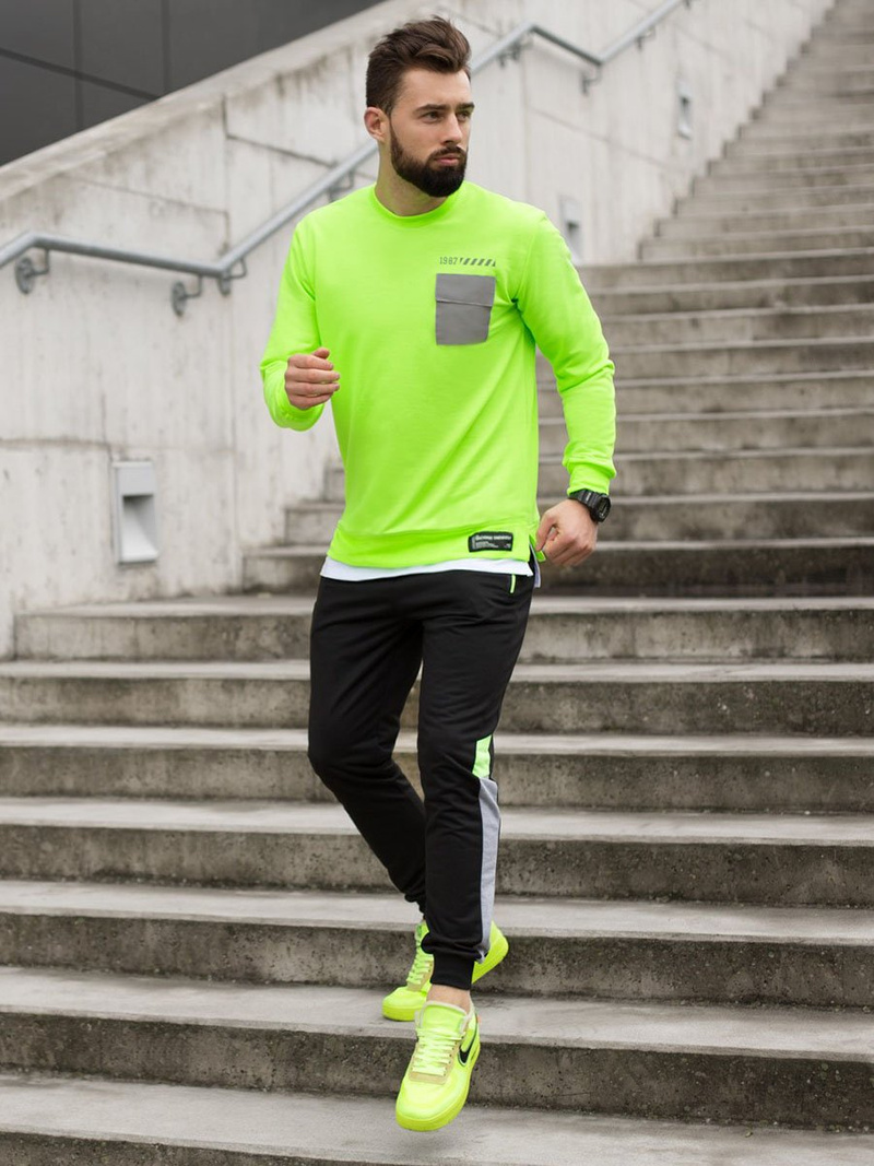 Толстовка чоловіча Зелена-неон OZONEE MACH/20373Z