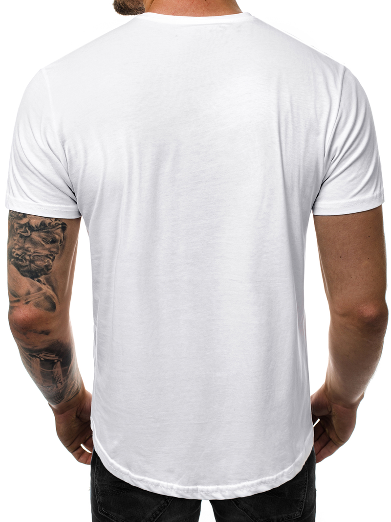 T-Shirt męski biały OZONEE JS/SS100730Z
