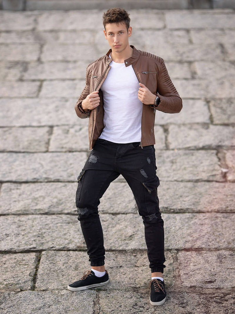 Куртка шкіряна чоловіча Гiрчична OZONEE YD/BF5920107Z