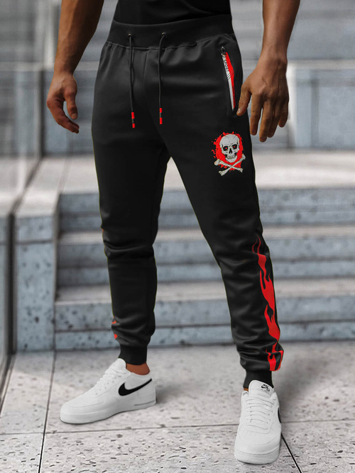 Spodnie dresowe męskie czarne OZONEE JS/K10237Z