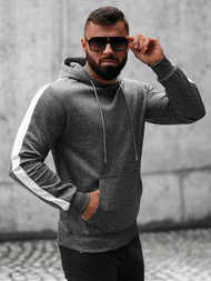 Bluza z kapturem męska grafitowa OZONEE O/8B153/5