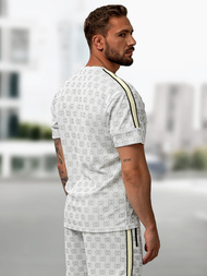 Komplet dresowy męski krótki jasno-szary OZONEE O/QQ1621AB