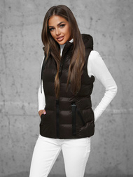 Kamizelka damska pikowana czekoladowa OZONEE JS/5M3133/392