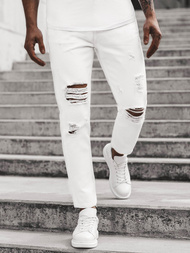 Spodnie jeansowe męskie białe OZONEE B/55082