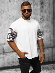 T-shirt męski oversize biały OZONEE O/3432
