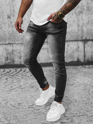Spodnie jeansowe joggery męskie czarne OZONEE NB/MP0053/2NZ