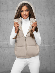 Стьобаний жіночий жилет Бежева OZONEE JS/16M9091/62Z